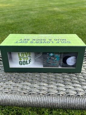 Golf Lover's Novelty Coffee Mug Golf Theme Sock 2 Pair Set Father’s Day Gift NEW